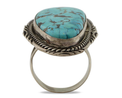 Navajo Ring 925 Silver Blue Spiderweb Artist Signed Billy Eagle C.80s