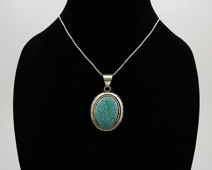 Navajo Necklace .925 Silver Spiderweb Turquoise G Spencer C.80's