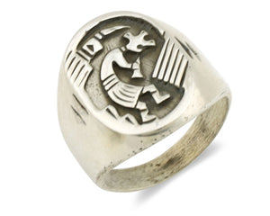 Navajo Kokopelli Ring .925 Silver Handmade Native American Artist C.1980's