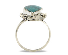 Navajo Ring 925 Silver Natural Spiderweb Turquoise Artist Signed Morris C.80's