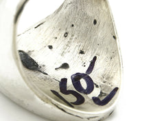 Navajo Ring .925 SOLID Silver Handmade Overlay Artist Native American 1980's