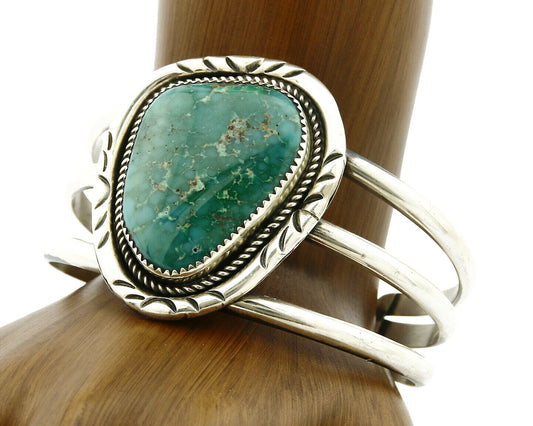 Women's Navajo Bracelet .925 Silver Royston Turquoise Cuff C.80's Handmade