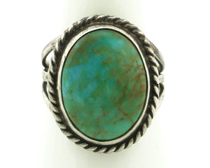 Navajo Ring 925 Silver Turq Mtn Turquoise Native American Artist C.80's