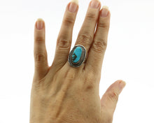 Navajo Ring .925 Silver Blue Native American Artist C.1980's