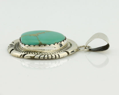 Navajo Necklace .925 Silver Arizona Turquoise Signed Jon McCray C.1980's