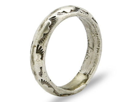 Women's Navajo Ring .925 SOLID Silver Hand Stamped Circa 1980's