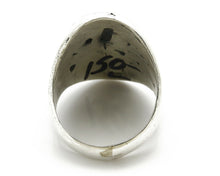 Navajo Ring .925 SOLID Silver Handmade Overlay Artist Native American 1980's