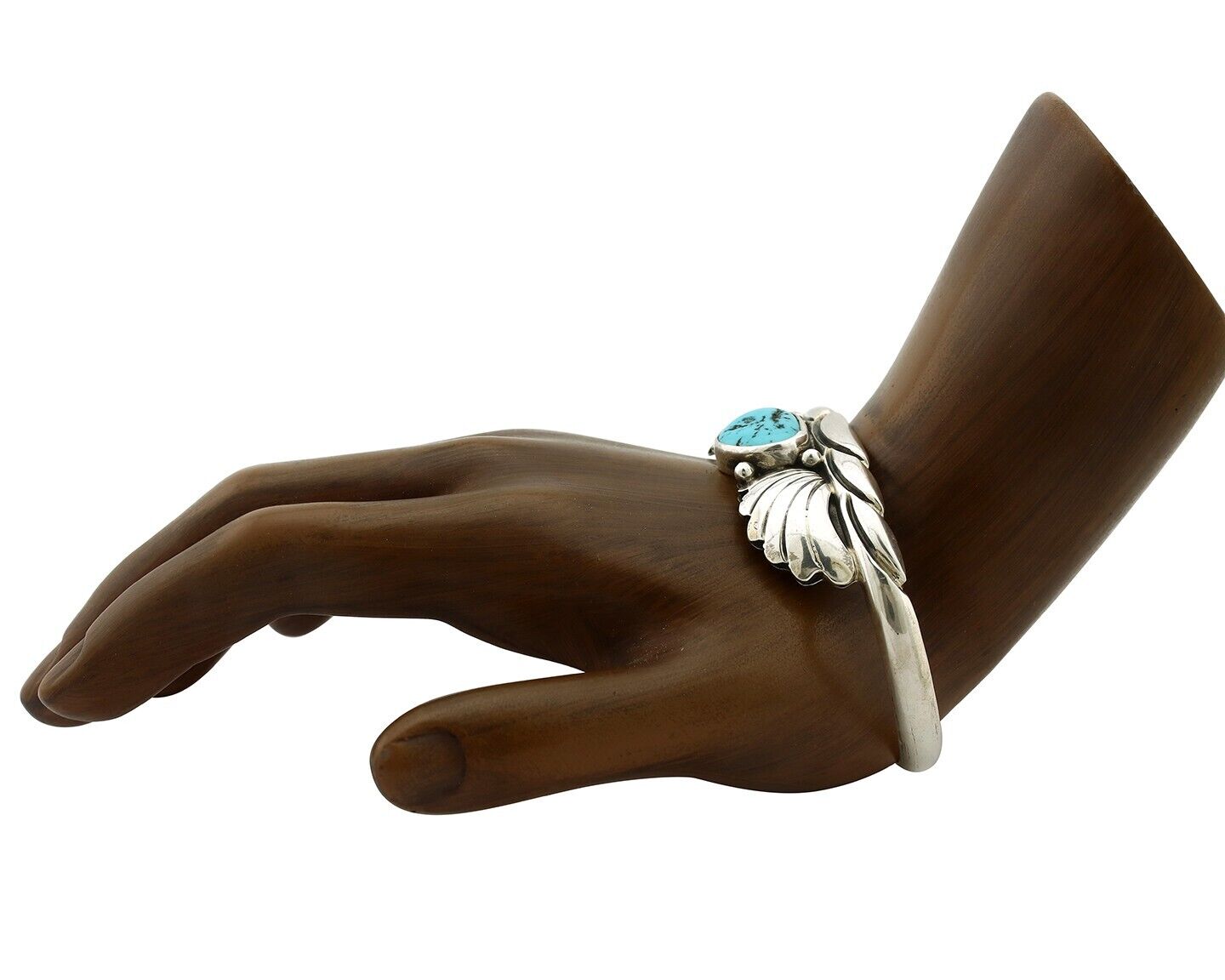 Navajo Bracelet 925 Silver Sleeping Beauty Turquoise Artist Signed M Montoya C80