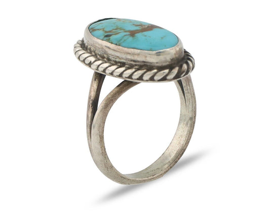 Navajo Handmade Ring 925 Silver Southwest Turquoise Native Artist C.80's