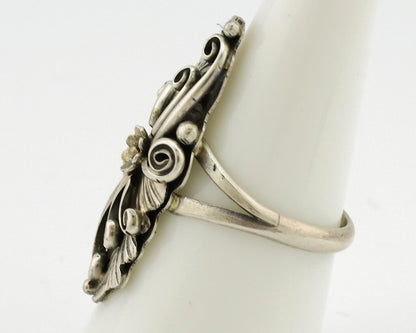 Navajo Ring .925 Silver Handmade Native American Artist C.1980's Size 7.25