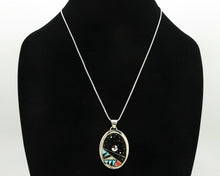 Navajo Necklace .925 Silver Natural Gemstone Artist Signed G C.80's