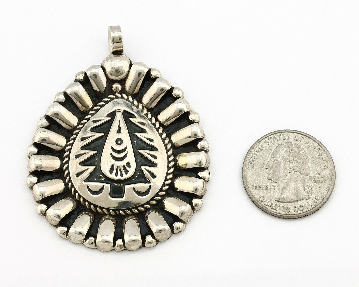 Navajo Handmade Pendant .925 Silver Signed William Singer C.80's