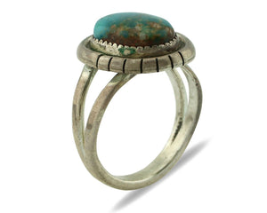 Navajo Ring 925 Silver Blue Turquoise Native American Artist C.80's