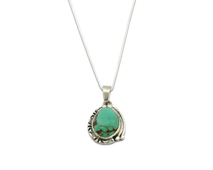 Navajo Necklace .925 Silver Kingman Turquoise Signed Gecko C.1980's