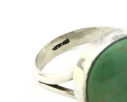 Navajo Ring .925 Silver Natural Aqua Turquoise Signed Apache C.80's