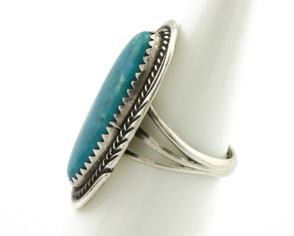 Navajo Ring .925 Silver Kingman Turquoise Native American Artist C.80's