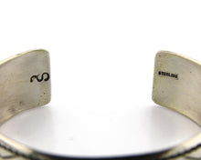 Navajo Bracelet .925 Silver Turquoise & Coral Cuff Signed Stanley Bain C.80's