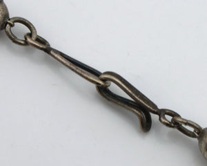 Navajo Roosevelt Dime Squash Necklace 925 Silver Native American Artist C.80's