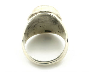 Navajo Ring .925 Silver Green Southwest Turquoise Native Artist C.80's