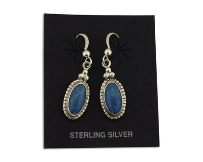 Navajo Earrings 925 Silver Natural Royal Blue Lapis Native American Artist C90s