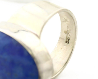 Navajo Ring 925 Silver Natural Lapis Artist Signed Wilbur Musket Jr C.80's