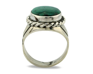 Navajo Ring .925 Silver Blue Green Southwest Turquoise Native Artist C.80's