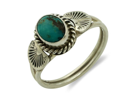 Navajo Ring 925 Silver Blue Turquoise Native Artist C.80's