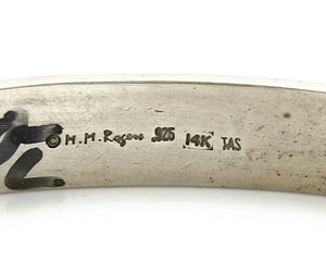 Navajo Bracelet .925 Silver & 14k Solid Gold MM Rogers and TAS Cuff C.80's