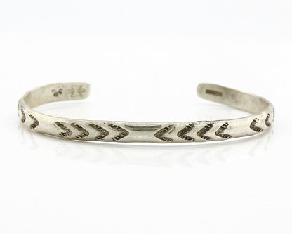 Navajo Bracelet .925 Silver Hand Stamped Artist Signed Montoya C.80's