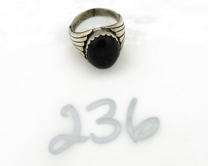 Navajo Ring .925 Silver Black Onyx Native American Artist C.80's