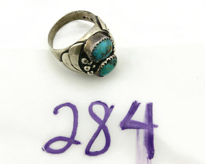 Navajo Ring .925 Silver Turquoise Mountain Artist Native American C.80's