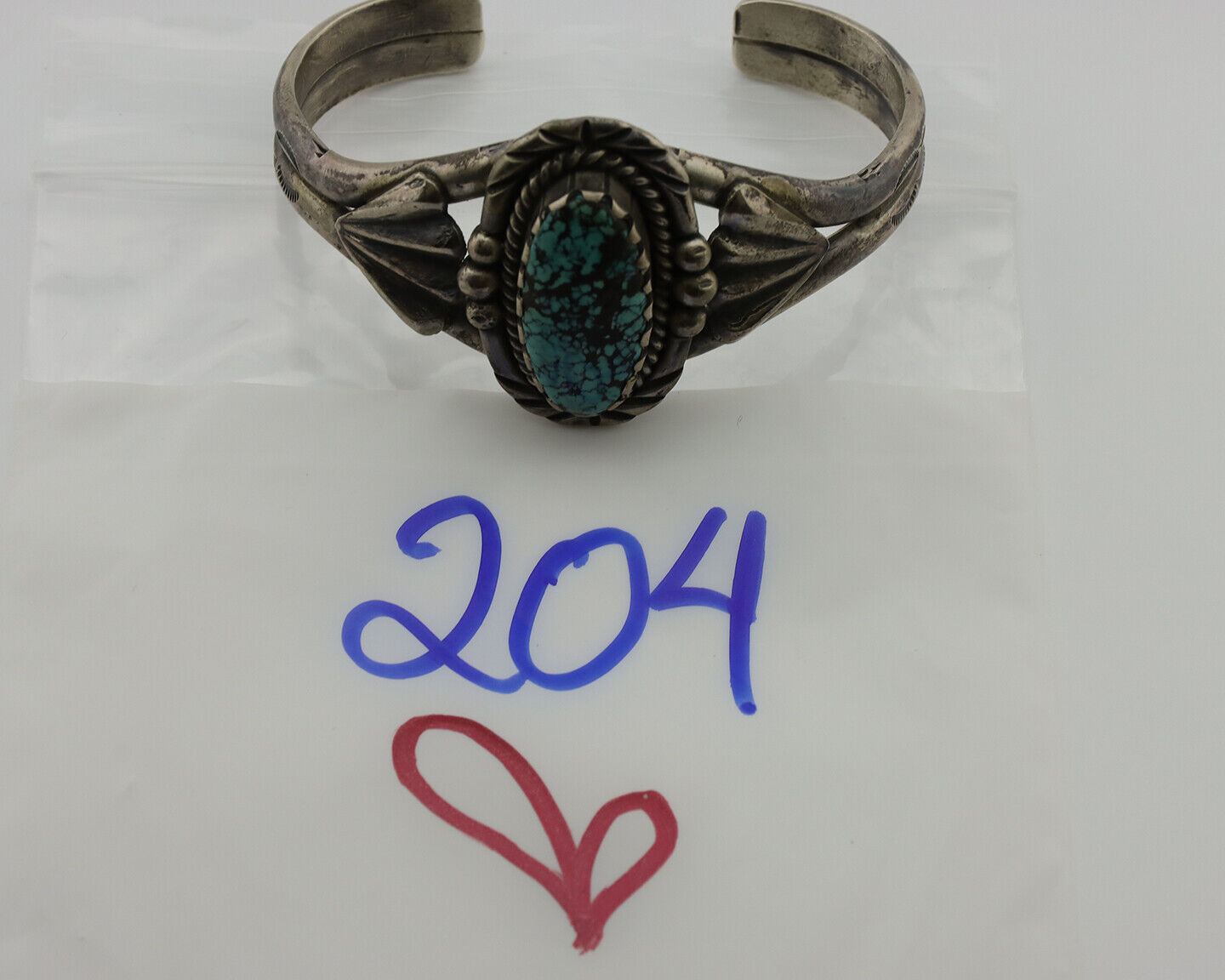 Women's Navajo Bracelet .925 Silver Turpens Pawn Vault Spiderweb Turquoise C80's