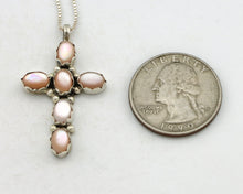 Navajo Cross Necklace 925 Silver Pink Muscle Native American Artist C.80's