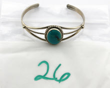 Navajo Bracelet .925 Silver Turquoise Mountain Signed M C.80's