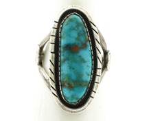 Navajo Ring .925 Silver Blue Gem Turquoise Native American Artist C.80's