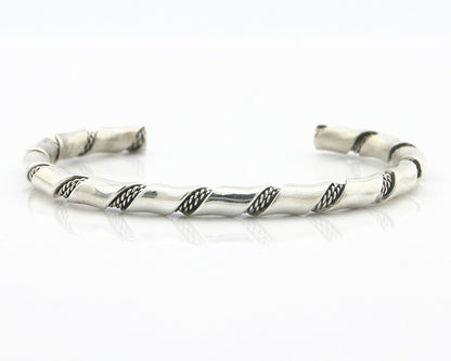 Navajo Bracelet .925 SOLID Silver Handmade Artist Tahe Circa Late 1980's