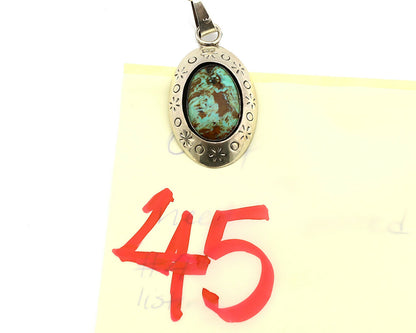 Navajo Necklace .925 Silver Kingman Turquoise Native American C.1980's