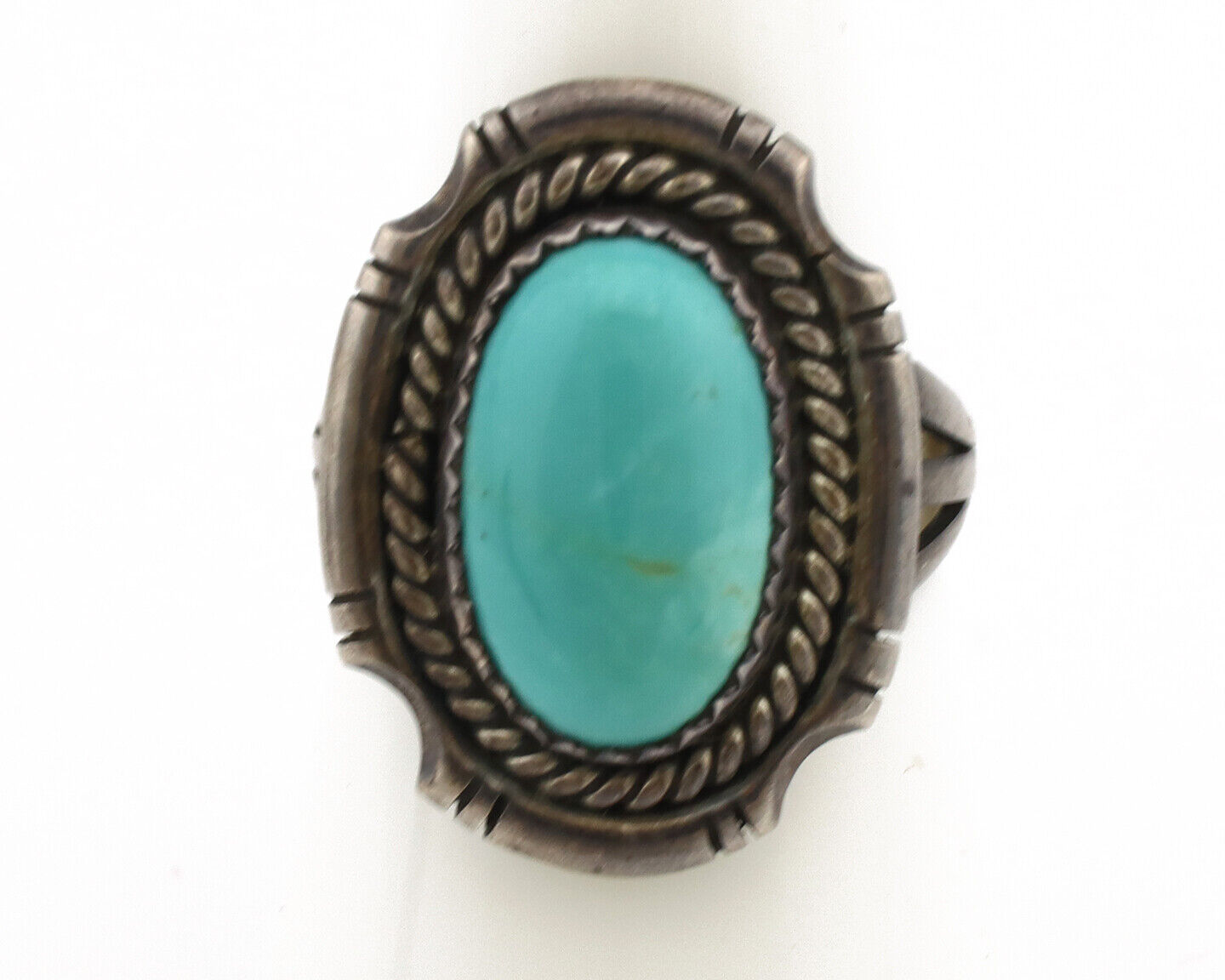 Navajo Ring 925 Silver Turquoise Artist Signed C.80's