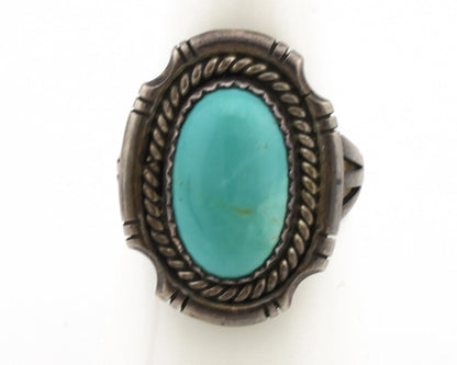 Navajo Ring 925 Silver Turquoise Artist Signed C.80's