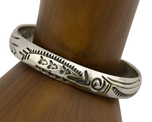 Navajo Bracelet .925 Silver Hand Stamped Artist Signed Stanley Bain C.80's