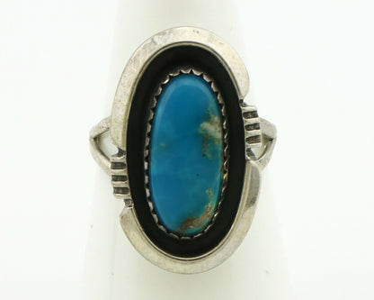 Navajo Ring .925 Silver Natural Turquoise Native American Artist C.80's