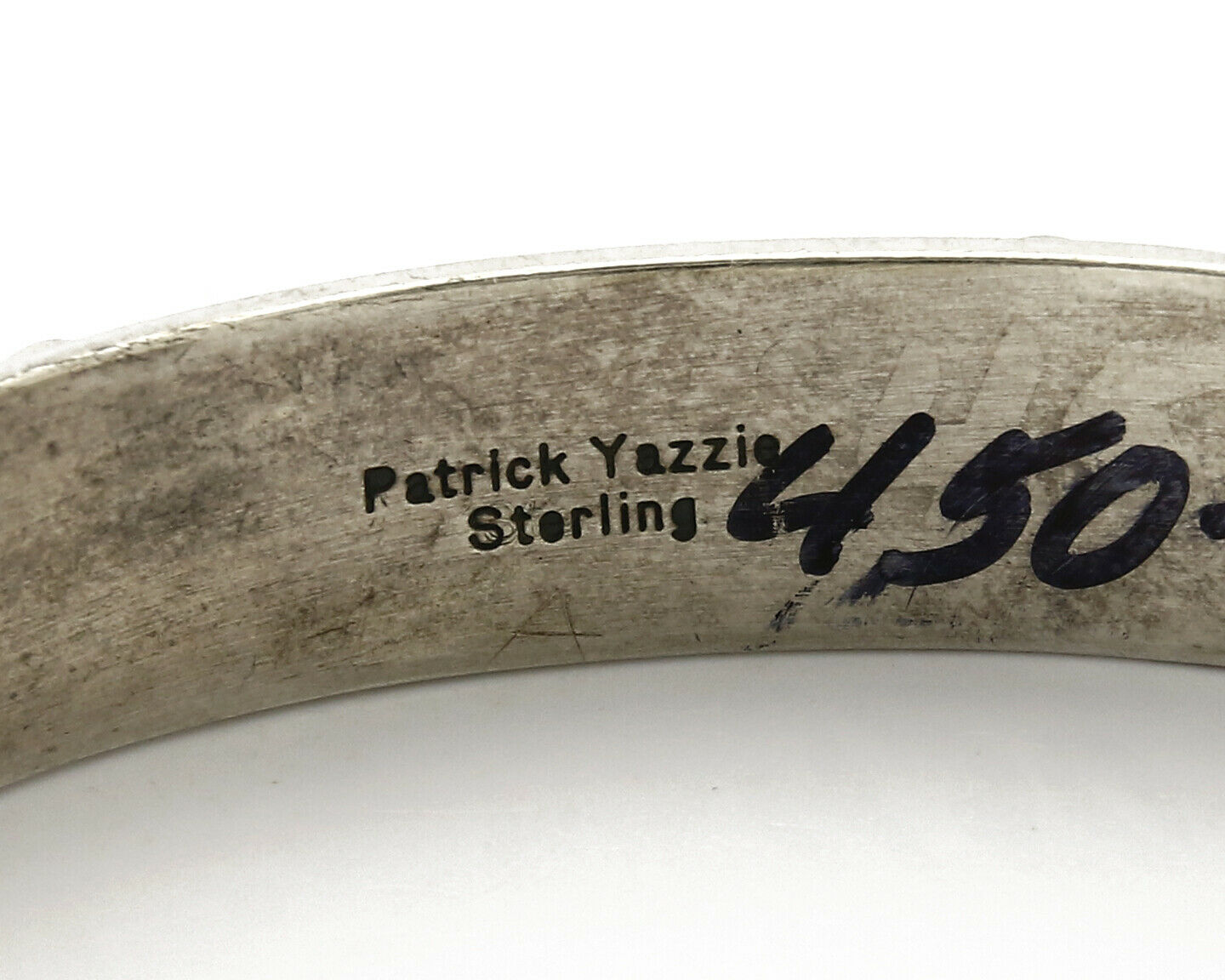 Navajo Bracelet .925 Silver Gemstone Charoite Cuff Signed Patrick Yazzie C.80's