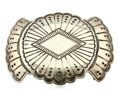 Navajo Belt Buckle .925 Silver Handmade Signed TW C.80's