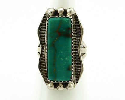 Navajo Ring .925 Silver Natural Aqua Turquoise Artist Signed S C.80's