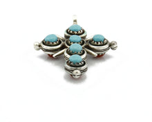Zuni Natural Turquoise and Coral Reversible 925 Silver Handmade Pendant