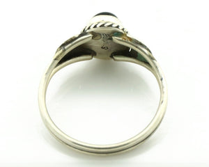Navajo Ring 925 Silver Natural Mined Black Onyx Native American Artist C.80's
