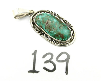 Navajo Pendant .925 Silver Royston Turquoise Signed Lee Bennett C.80's