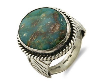 Navajo Royston Turquoise Ring .925 Silver Artist Doug Zachary C.80's Size 11.25