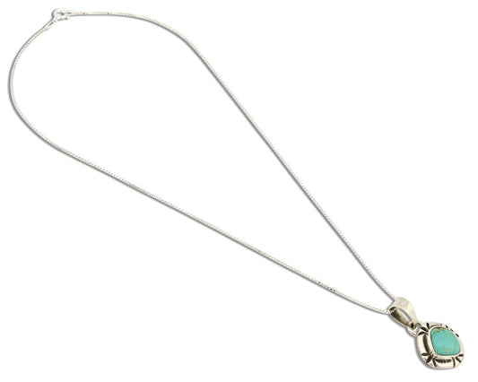 Navajo Necklace .925 Silver Kingman Turquoise Signed Gecko C.1980's