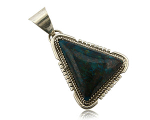 Navajo Pendant .925 Silver Diamond Turquoise Signed Artist A C.80's